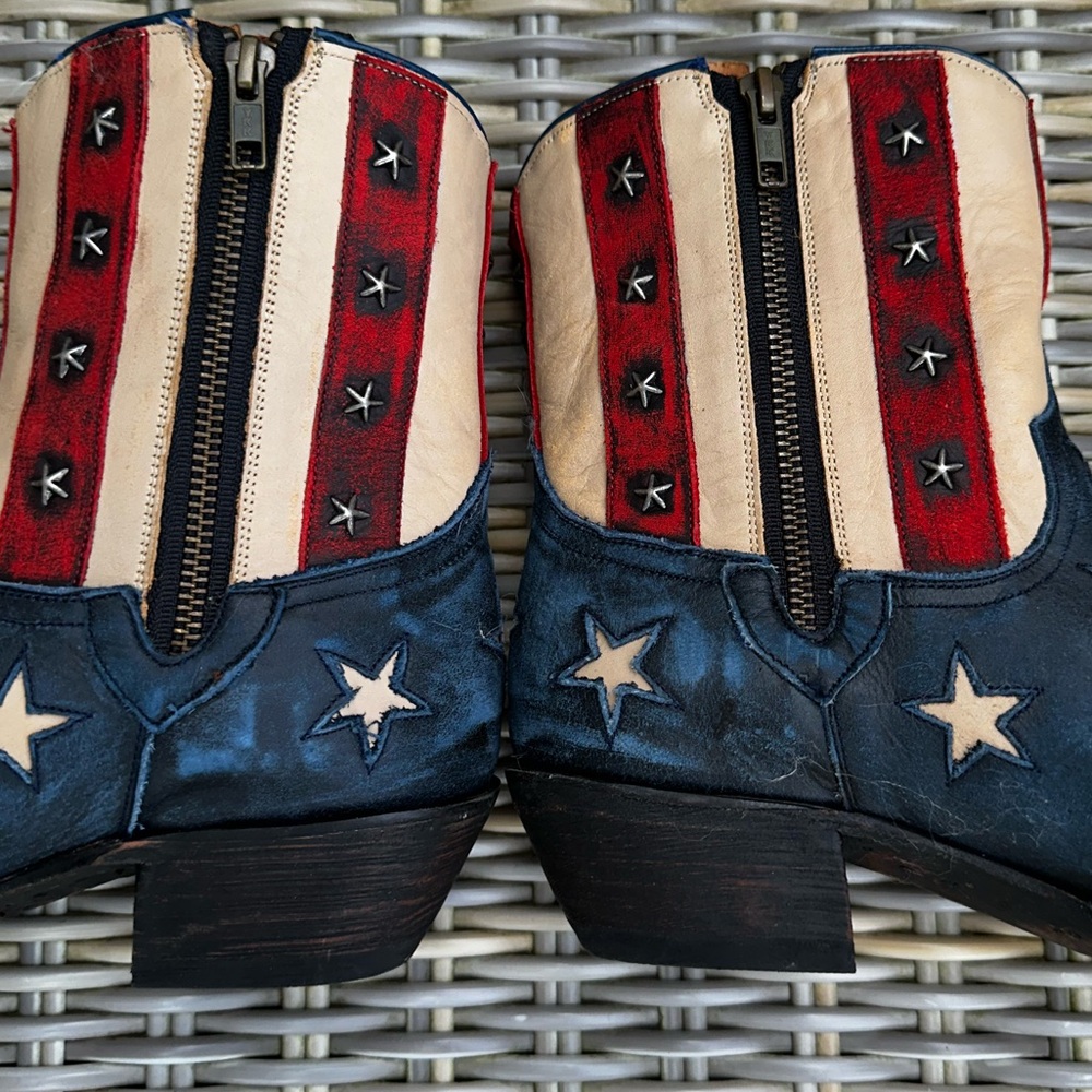 Corral Navy, Red & Cream Star Western Heeled Boots - Picture 6 of 15